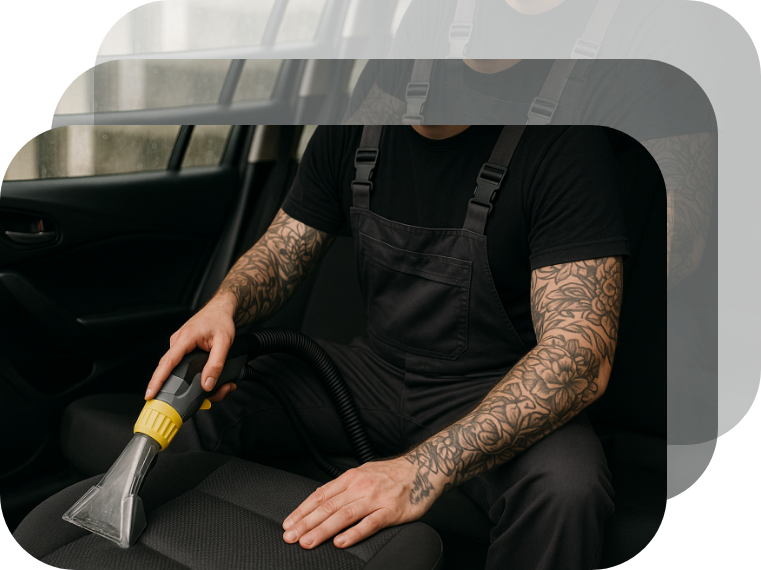 Czyszczenie tapicerki samochodowej.